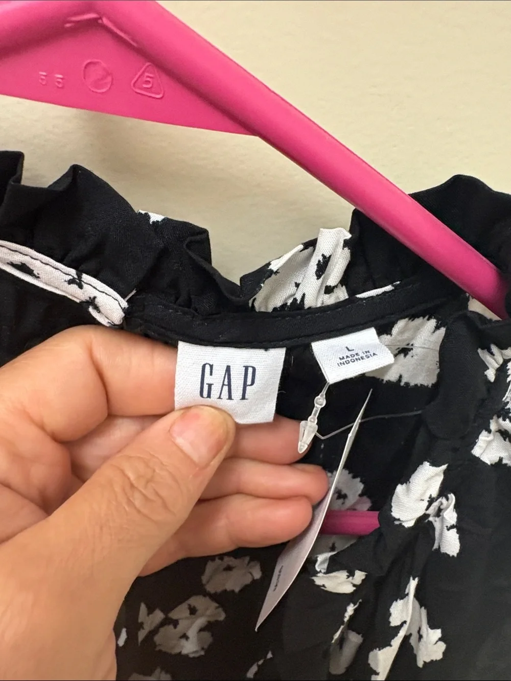 GAP Black Jumpsuit with White Floral Print